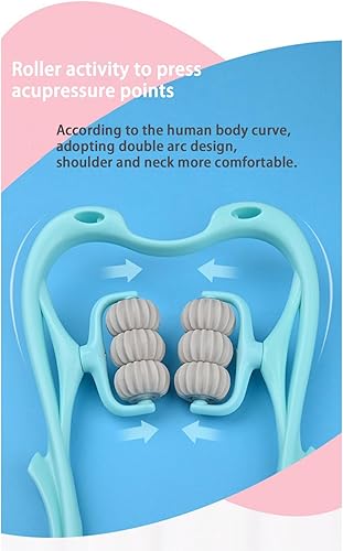 Miniatura 5 de CANDY RISE Masajeador de cuello, masajeador de cuello con 6 bolas de rodillo para aliviar el dolor en cuello, hombros y piernas..