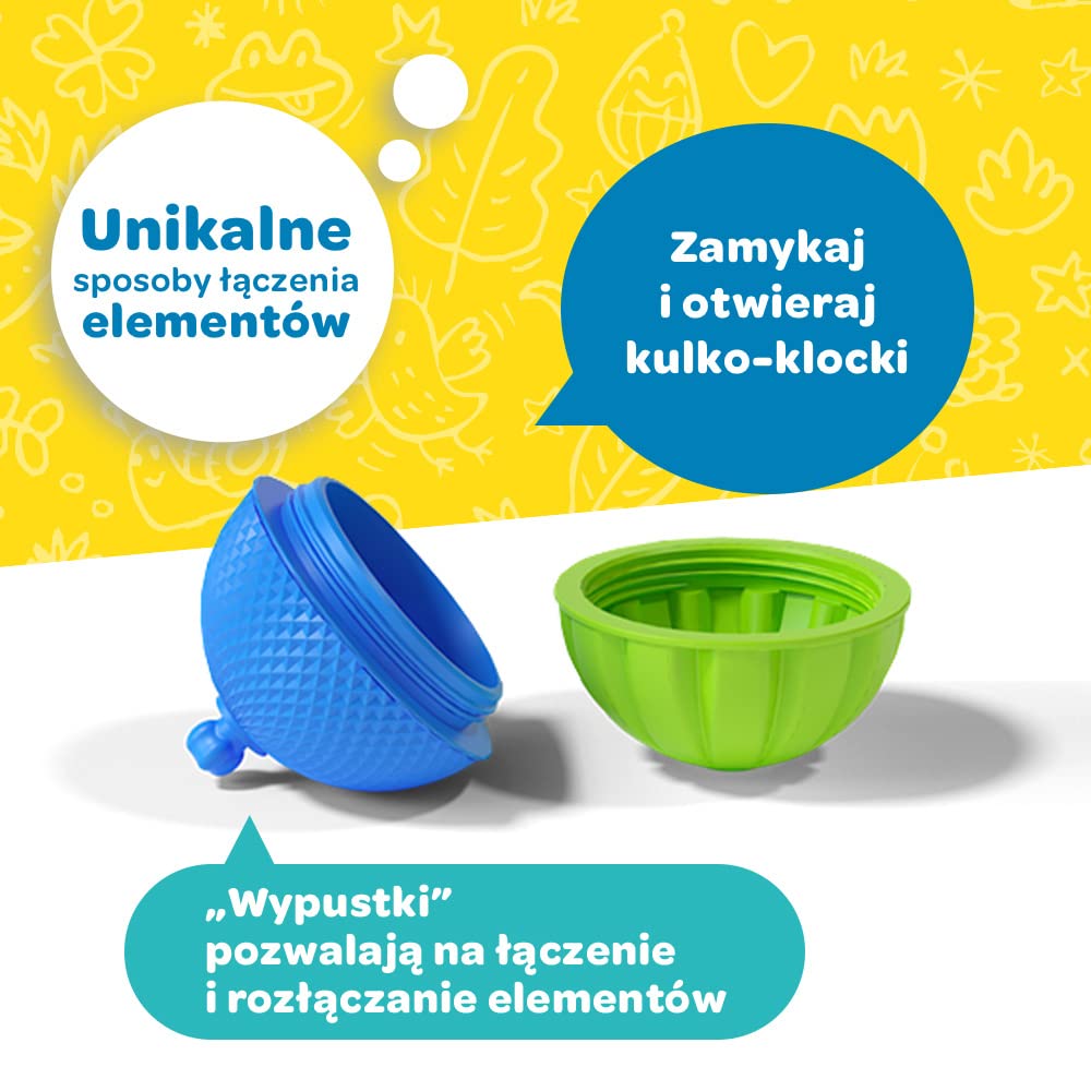 Trefl, Lalaboom - Kulko-klocki Sensoryczne, Zwierzątka - Zestaw 6 Elementów, Zabawka 4w1, Klocki dla Maluchów, Rozwój Motoryczny, Bezpieczna Zabawka Edukacyjna dla Dzieci od 10 miesięcy