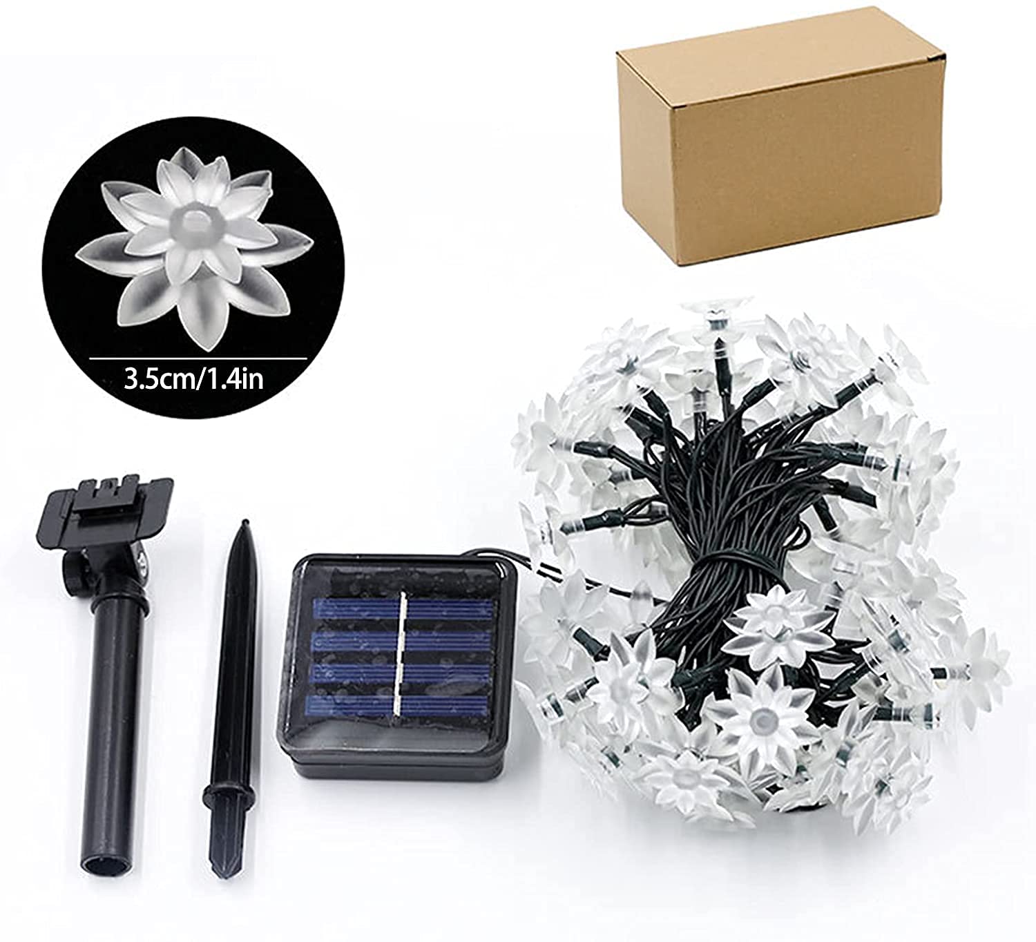 Solarny łańcuch świetlny do ogrodu, zasilany energią słoneczną, łańcuch świetlny z 8 trybami do ogrodu, na patio i na imprezę (32 m, 300 LED, niebieski)