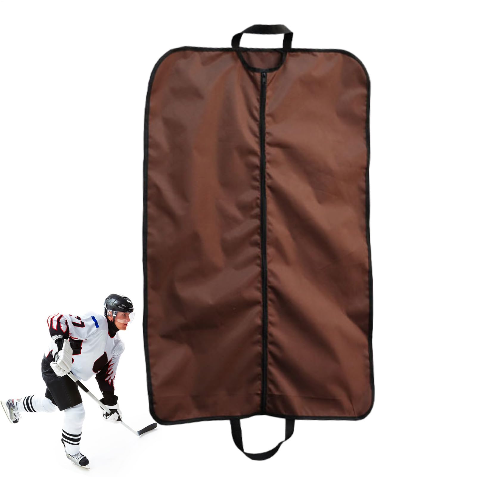 Sac de vêtements en maillot de hockey en nylon noir avec fermeture éclair