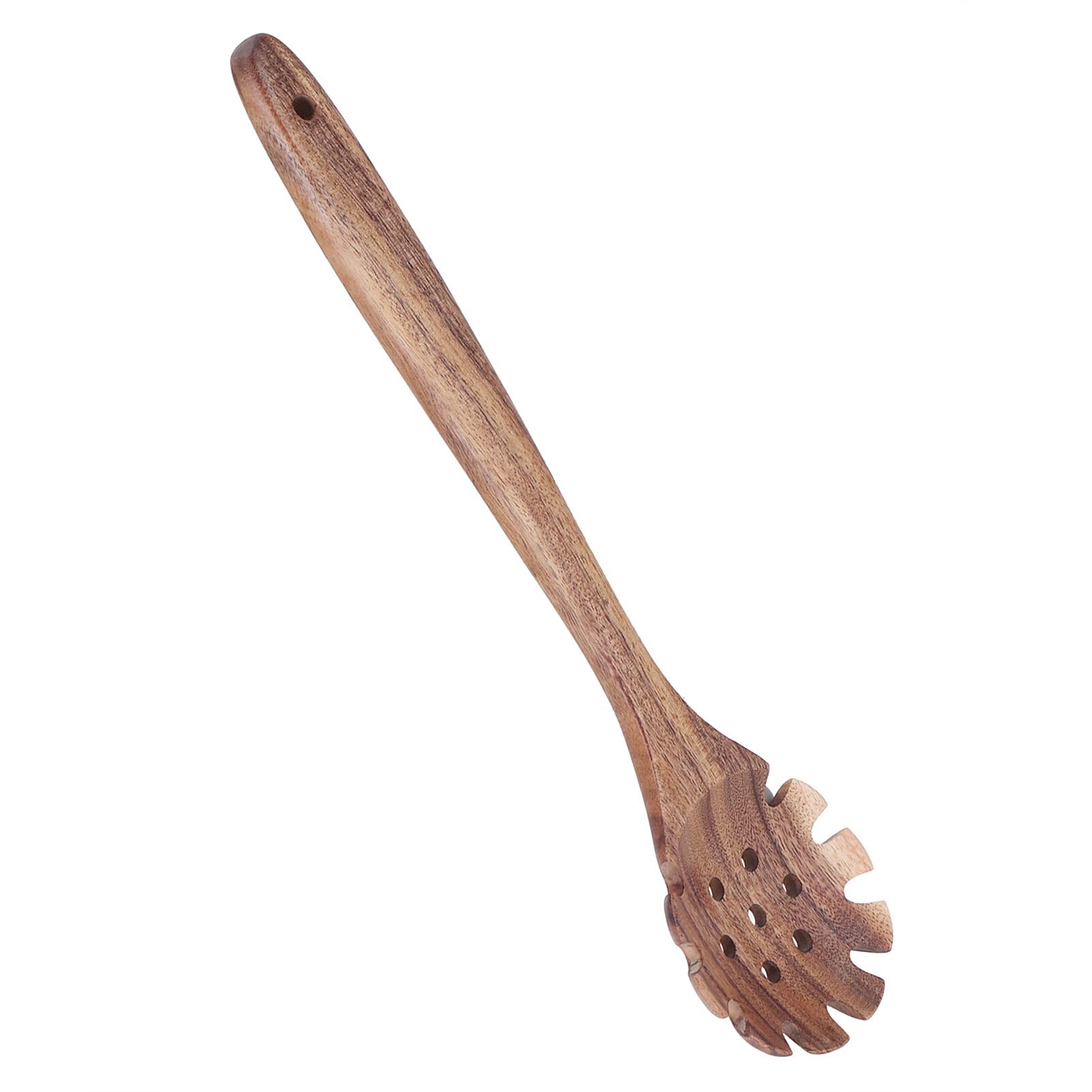 Kitchen Pasta Spoon, Food Grade Noodle Spoon with Wooden Handle Pasta Fork, BPA Free Noodle Strainer, Best Cooking Tools
