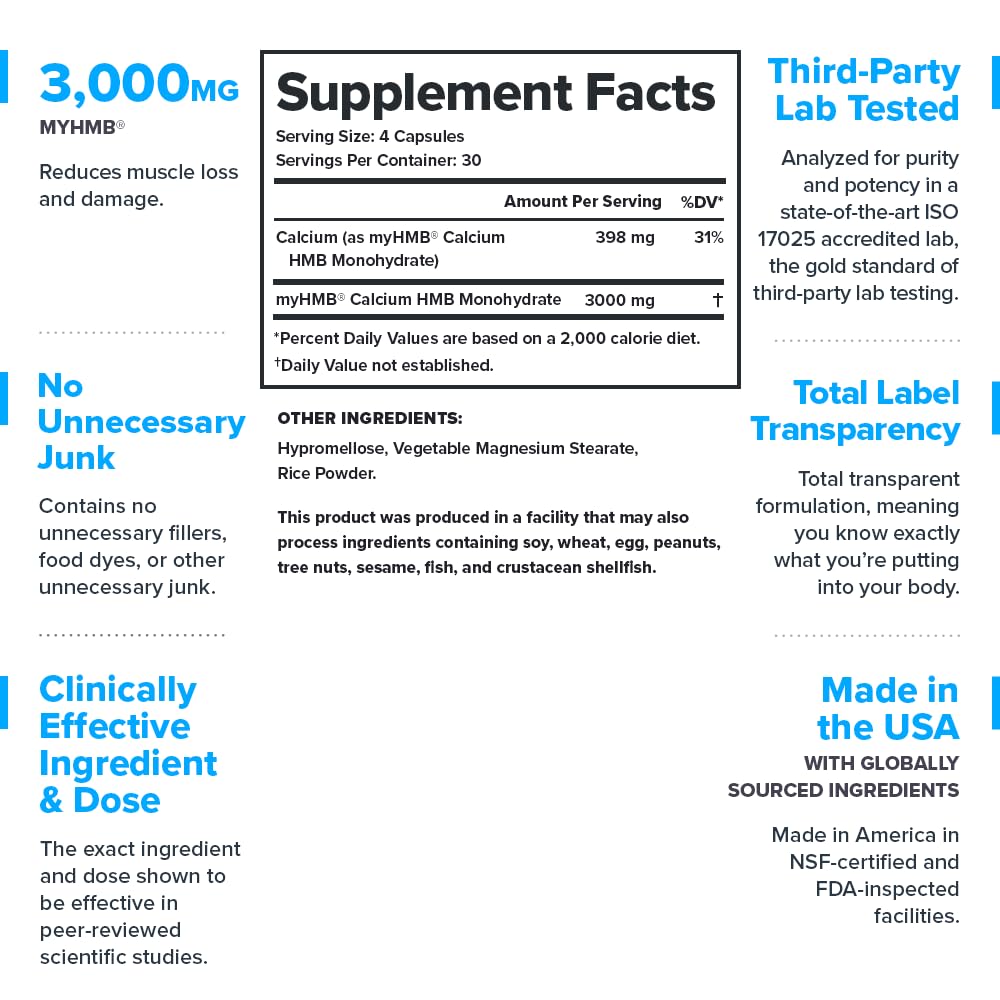Legion HMB 3000mg MyHMB® Beta-Hydroxy Supplement Capsules, 30 Servings — Amazon image 2