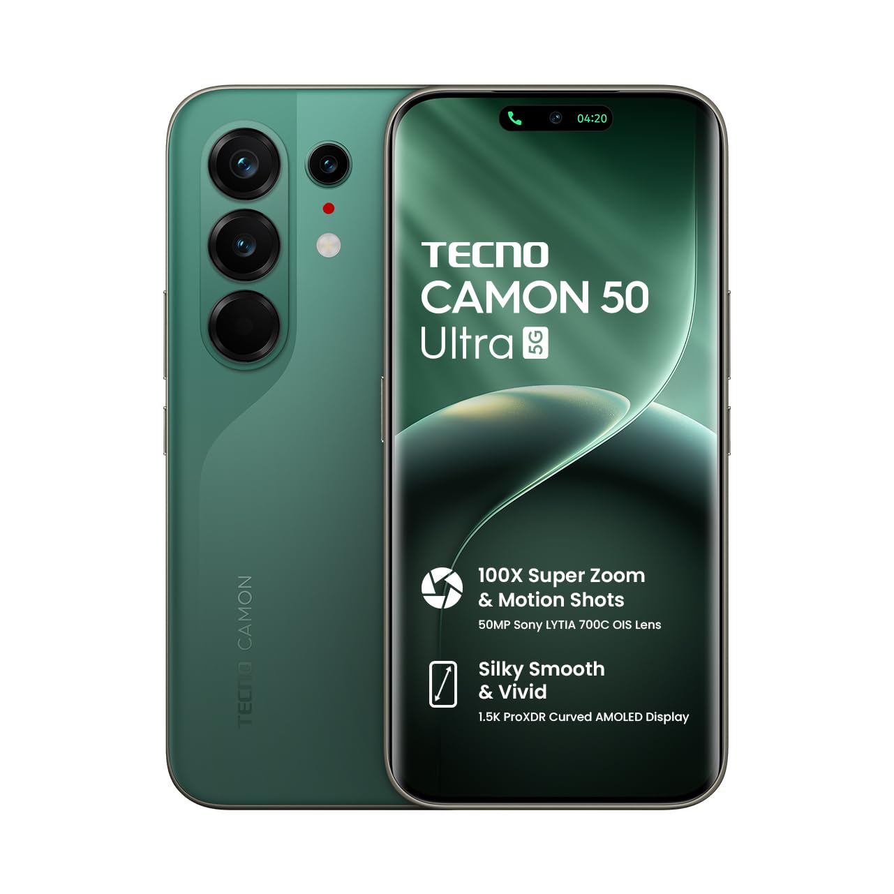 Tecno CAMON 50 Ultra 5G (Cypress Green, 8GB+256GB | 100X Super Zoom & Motion Shots 50MP Sony LYTIA 700C OIS Lens | Silky Smooth & Vivid 1.5K ProXDR Curved AMOLED | Slim & Powerful 7.75mm Slim)-image-45