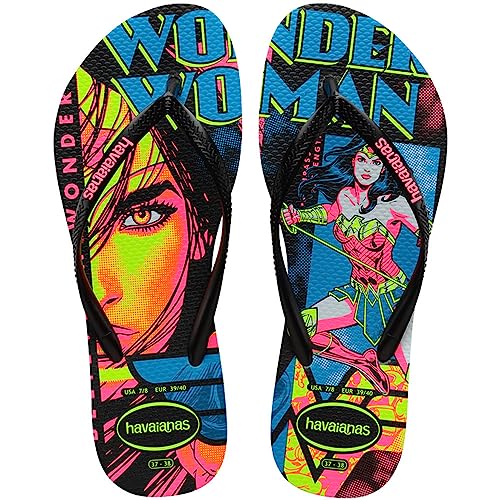 Havaianas Women's Slim Heroinas Flip Flops, Schwarz, 33/34 EU