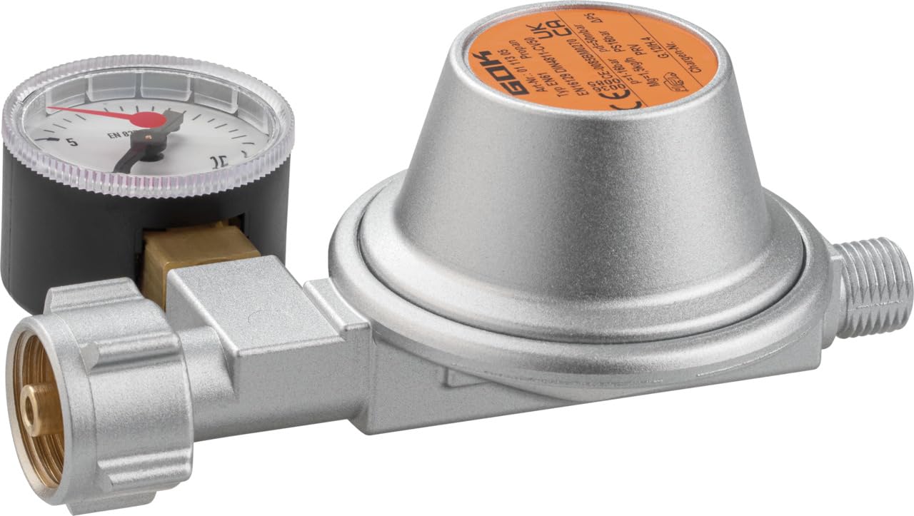 GOK Niederdruck Caravanregler 1,5 kg, 50mbar mit Manometer