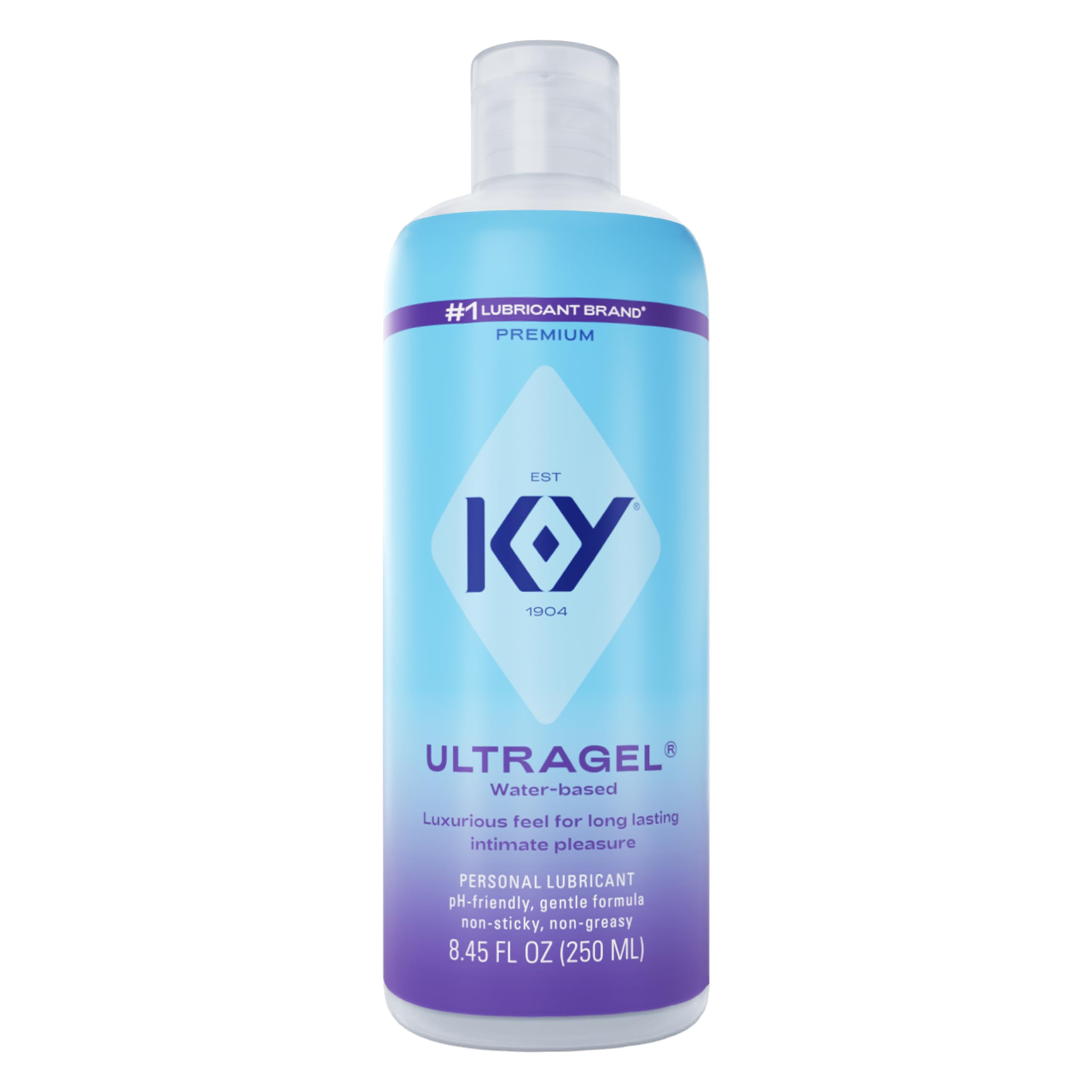 K-Y Ultragel Water Based Lube for Anal, Non-Greasy Personal Lubricant, pH Friendly Lube for Sex Toys, Condom Friendly, 8.45 Fl Oz