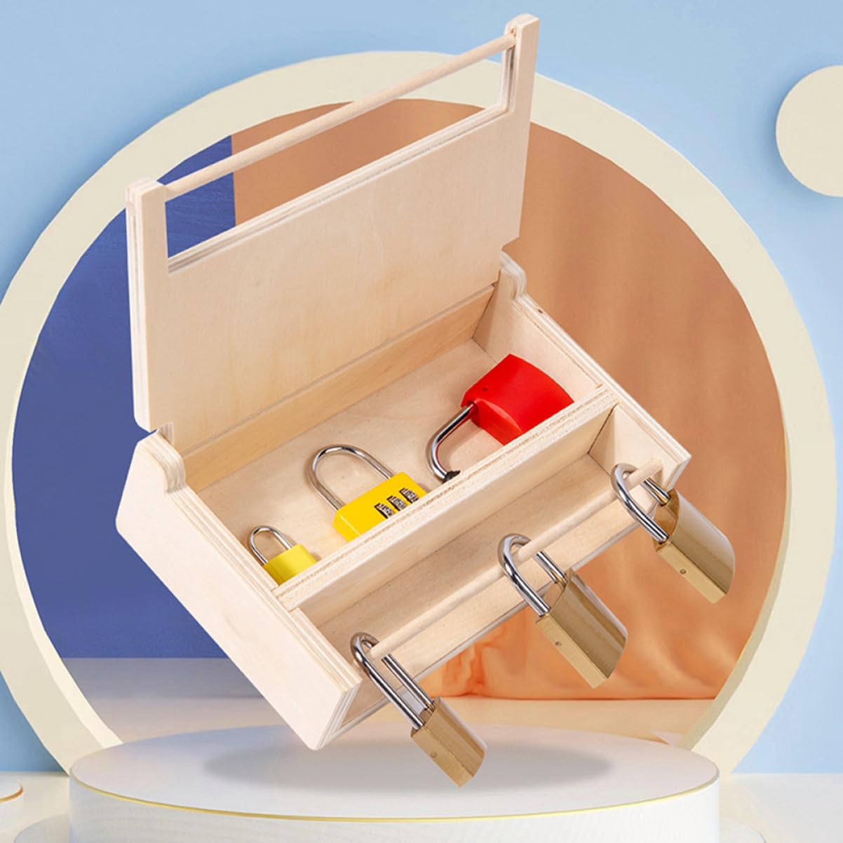 Juguete Montessori Educativo de Madera para Pequeños Caja Interactiva para Desarrollo de Habilidades Manuales Accesorio Lúdico para Bebés de Año