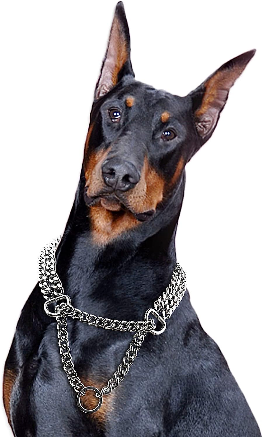 RvPaws Choke Chain Collars for Dogs, Heavy Duty Chain Dog Collar Strong Cuban Link Dog Collar for Training Show, Double Row Metal Dog Training Collars for Large Dogs, 24 Inch (Silver) (B0C9DXBMYN) Amazon Price History, Amazon Price Tracker