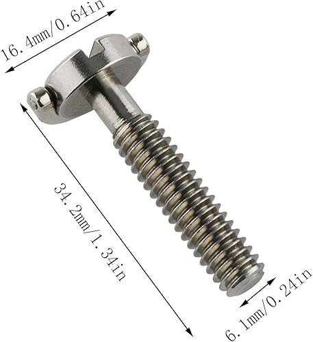 Miniatura 2 de E-outstanding - Tornillos de fijación para cámara de fotos (2 unidades, rosca 14-20, acero inoxidable, 1.181in de largo)