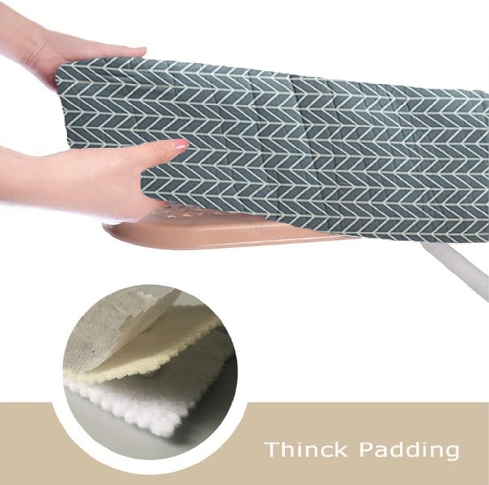 Extra Thick Replacement Cover for Iron Board 15x48 19x50 15x54, Gray Ironing Board Cover Scorch Resistant Padding Heavy Duty Iron Board Protective Cover(Gray B,147x48cm/57.8x18.8in)