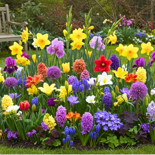 Complete Spring and Fall Flower Garden | 50 Fresh Bulbs...