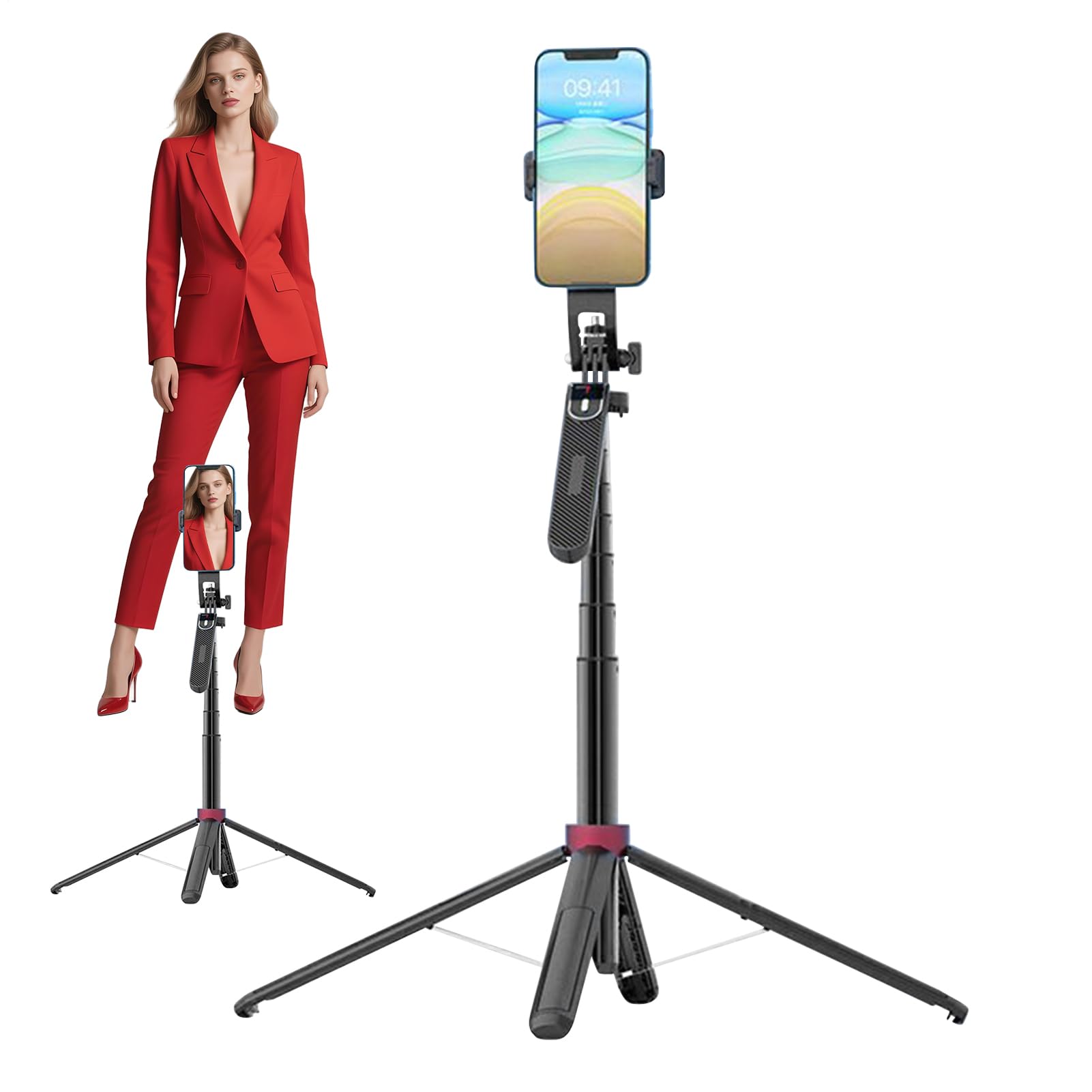 Asta Per Selfie Portatile Bastone Selfie Invisibile | Supporto Anti Scossa per Ripresa con Montatura Fotocamera Rotante per Esterno Viaggi Fotografia Sport Trekking Registrazione