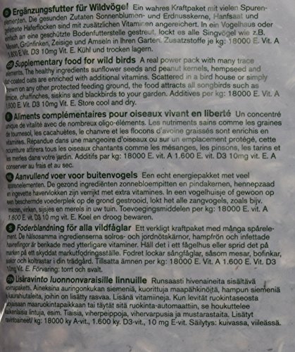 Erdtmanns Kraftfutter Plus I Kraftpaket für Wildvögel I Vielfältige Futtermischung I Angereichert mit Vitaminen I Flexibel einsetzbar I Leckerbissen