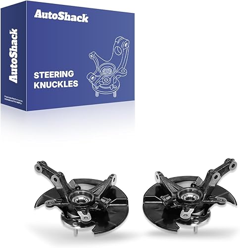 AutoShack KN798453PR Conjunto de nudillos de dirección delantera y cubo de rodamiento de rueda, par de 2 piezas de repuesto del lado del conductor y