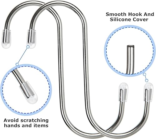 Miniatura 5 de 100 ganchos en S para colgar en forma de S de 3.5 pulgadas, ganchos de metal resistentes para utensilios de cocina, plantas, ollas, sartén, tazas,