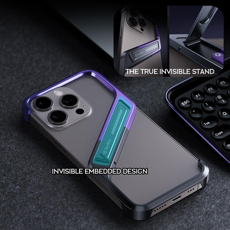 non DEMIUBALLON iPhone16ProMAXケース Z-Shaped Case for iPhone 16/16 Pro/16 Pro Max, Aluminum
