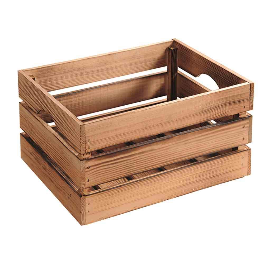 Kesper Aufbewahrungsbox aus geflammtem Kiefernholz – 40 × 30 × 15 cm (Modell 69504)