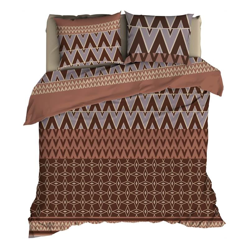 Housse de couette en coton brique Lombok 260x200 pour un lit double élégant
