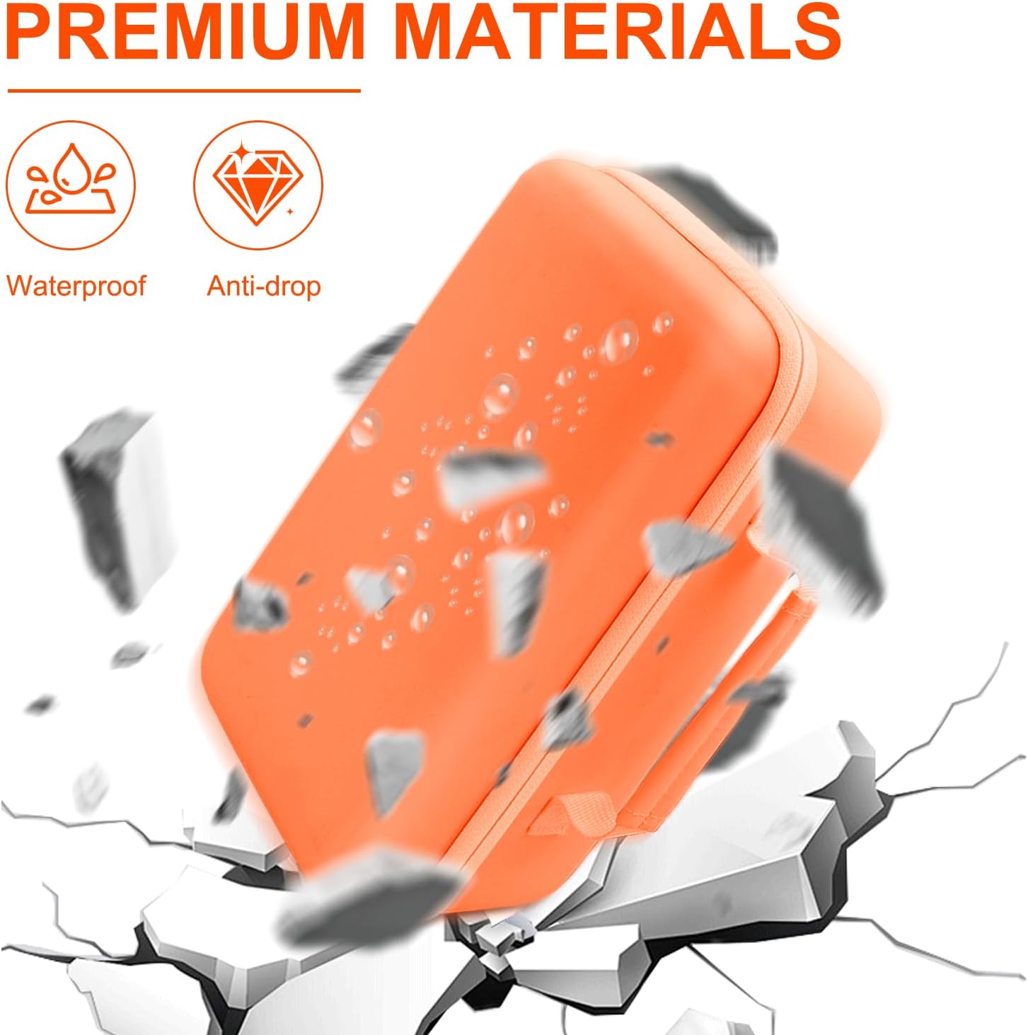 Hard Case Compatible with liene 4x6'' Photo Printer,Carrying case for M100 M200 Printer Accessories Portable Travel Protective Bag,Orange (Only Case)