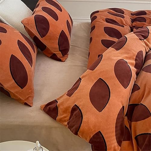 Miniatura 3 de ZHAOLEI - Funda de edredón de terciopelo para cama doble Queen súper suave y cómoda funda de almohada de 4 piezas color  D tamaño 866 x 945in