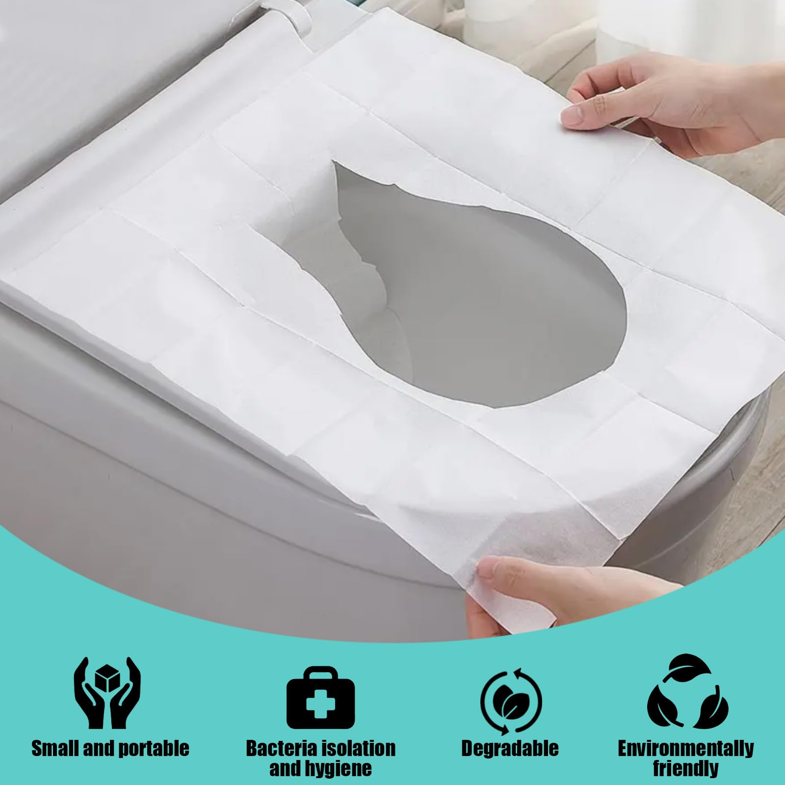 Copriwater usa e getta biodegradabili monouso 60 pezzi per WC viaggio