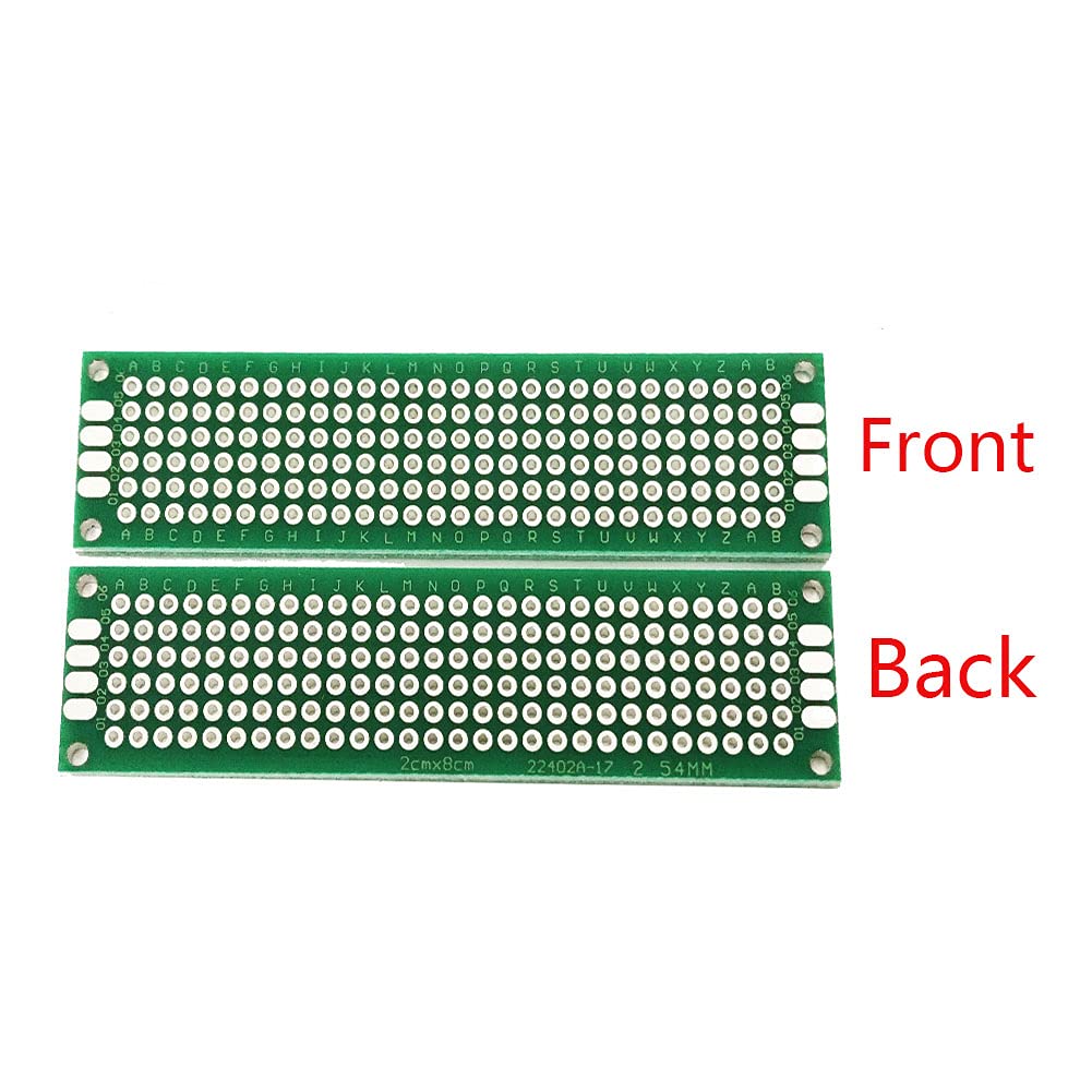 GOONSDS Kit 5 PCB A Doppia Faccia - 8x12cm, Verde - Scheda Proto Per Saldatura E Fai Da Te - Foto 3