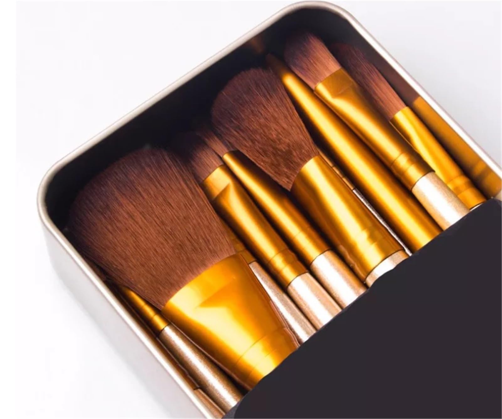 Brocha Base Maquillaje Juego De 12 Brochas De Maquillaje Con Estuche De Hierro For Brochas De Maquillaje De Contorno De Ojos Y Rostro Brocha Maquillaje Fluido