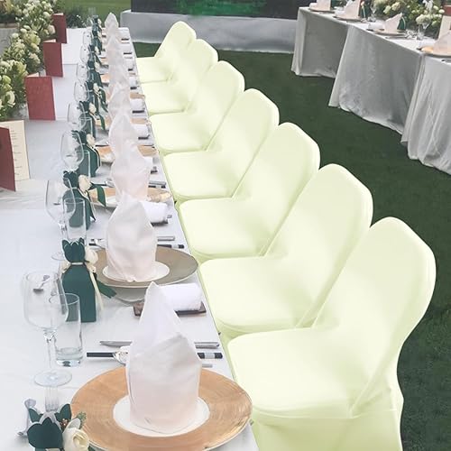 Vista 100 de Babenest Fundas plegables de elastano para sillas de Halloween, mejoradas, 10 unidades, universales, elásticas, lavables, protectores para bodas