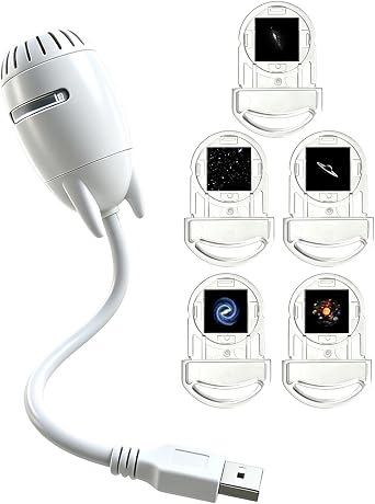 Galaxy Projector Light - Adjustable USB Star Lamp, Mini Projection Light, Dimmable Flexible Neck Fixture | Perfect for Ceiling, Wall, Room Decor, Bedside, Atmosphere Study Area, Party, Travel Vehicles