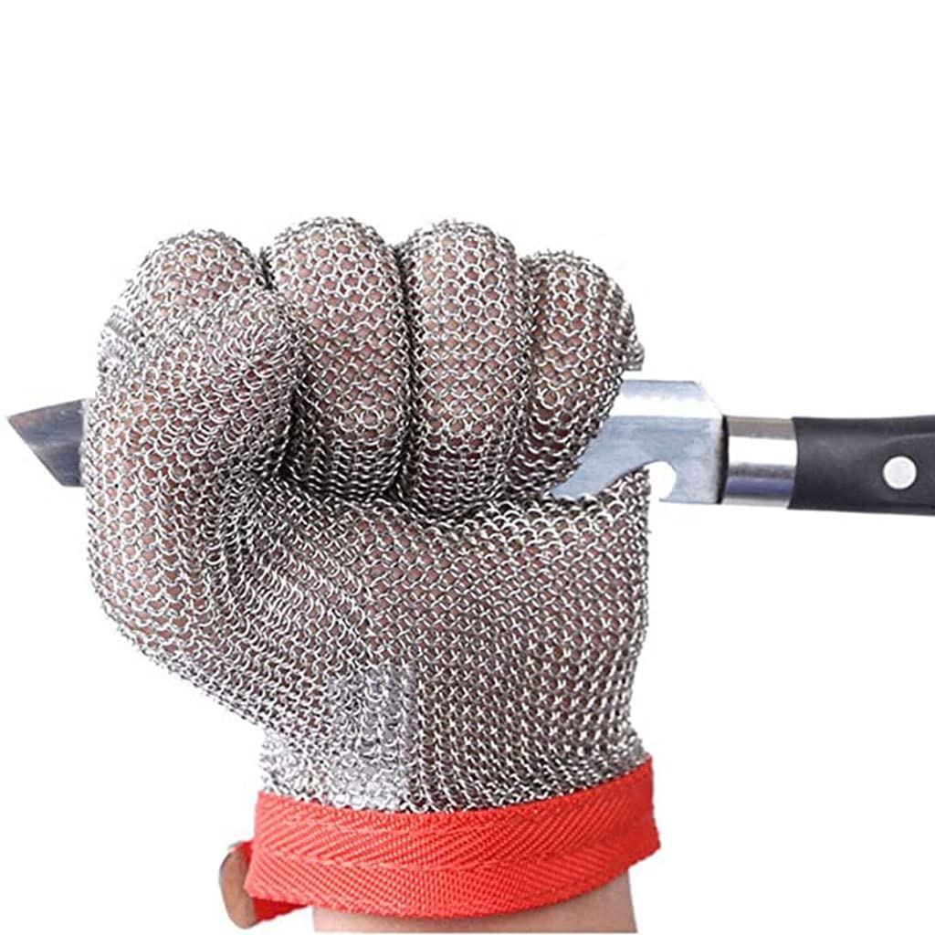 Gants résistants à la Coupe en Acier Inoxydable Robuste, Gants de Travail de sécurité for Les Mains Gauche et Droite (Color : 2pcs/L)