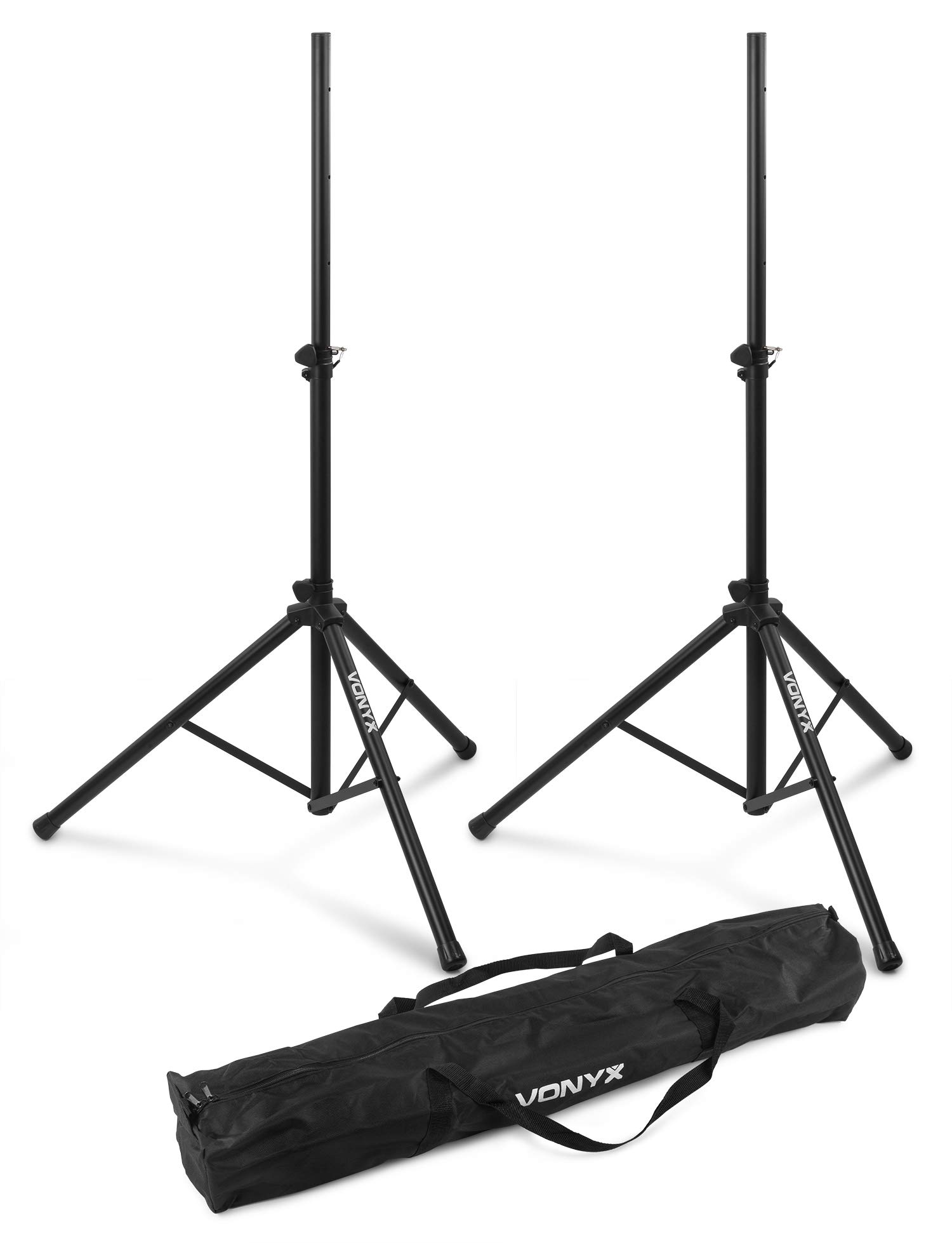 Vonyx VPS082A - Sistema de Sonido PA 800W con Mezclador Amplificado de 8 Canales, Bluetooth, Altavoces pasivos de 8” y trípodes incluidos, Ideal para músicos, DJs y presentaciones en Directo