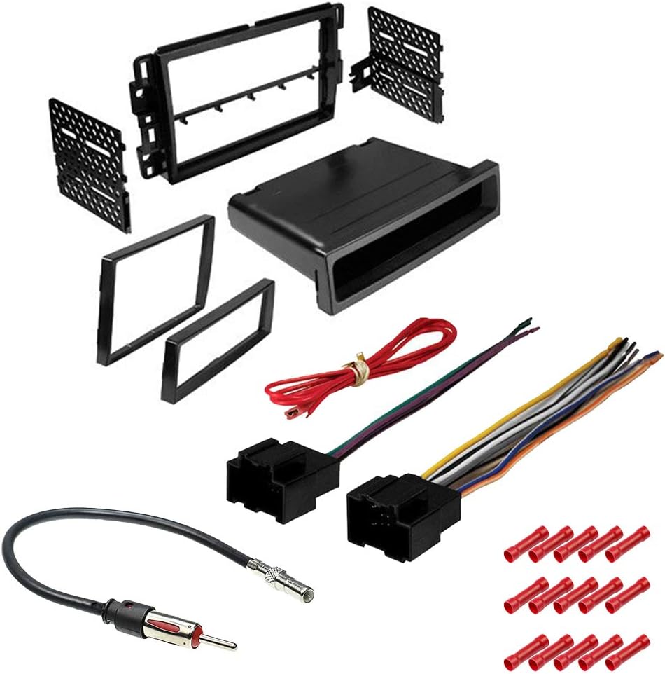 CACHÉKIT959 Bundle with Car Stereo Installation Kit for Saturn Outlook 2007 – 2009 in Dash Kit, Harness, Antenna for Single or Double Din Radio Receivers (4 Item)