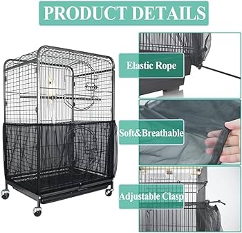 GEEHUA Bird Cage Seed Catcher, Adjustable Seed Catcher Guard Net Cover