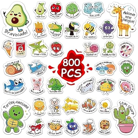 wakawaga 800pcs Teacher Stickers Cover