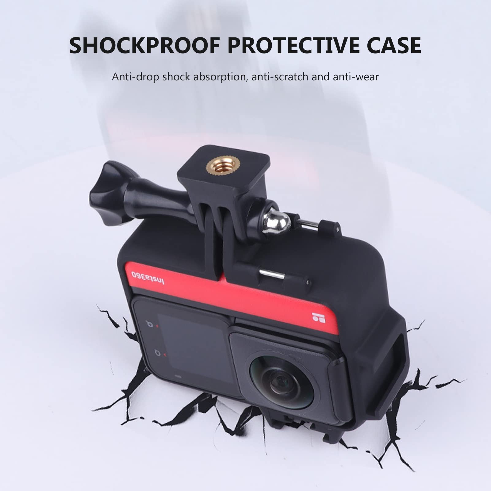 Cage de caméra pour caméra d'action Insta360 One R, boîtier de Protection pour caméra avec Adaptateur 1/4in et Chaussure Froide