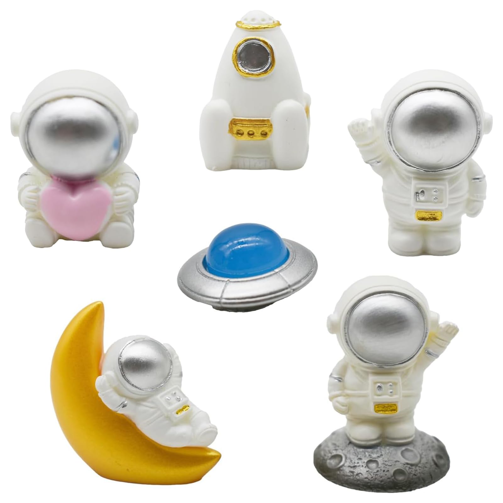 Amazon.co.jp: Pinenjoy 6個 宇宙飛行士置物 ミニ宇宙置物 ミニチュア
