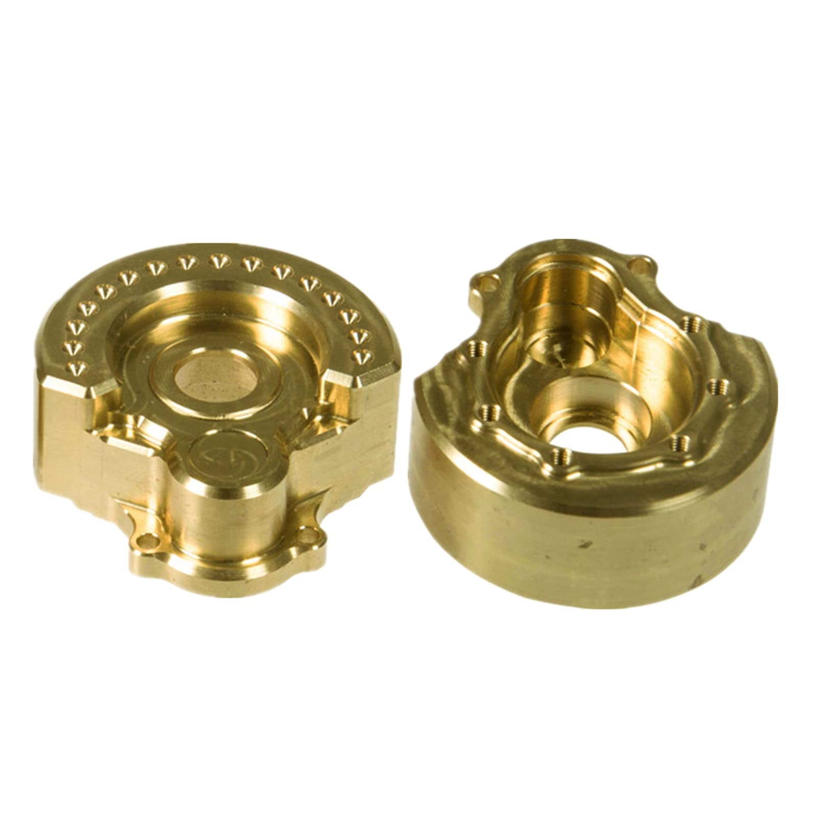 Carcasa de accionamiento de Portal exterior de latón, 2 uds., nudillo de rueda interna, peso pesado para 1/10 RC Crawler Car TRX4 TRX6, piezas de mejora (Gold)