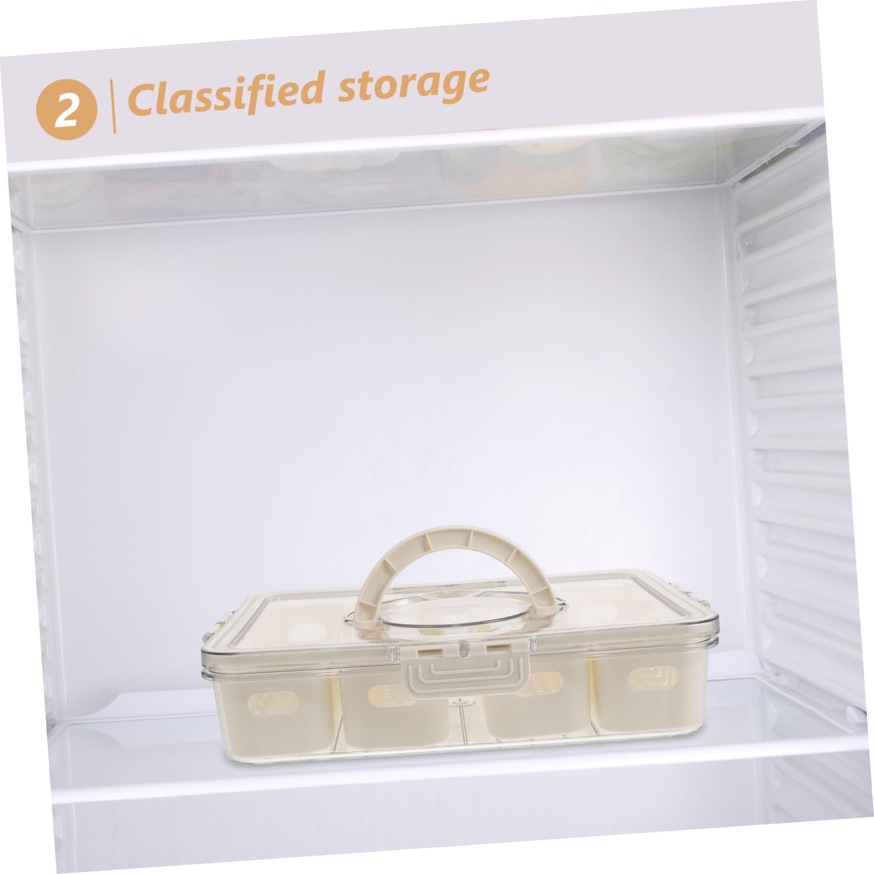 Gatuida Contenedor de Frutas Reutilizable de Pet con Compartimentos Separados, Tapa y Asa para Almacenamiento Individual y Transporte Conveniente en Refrigerador y Viaje