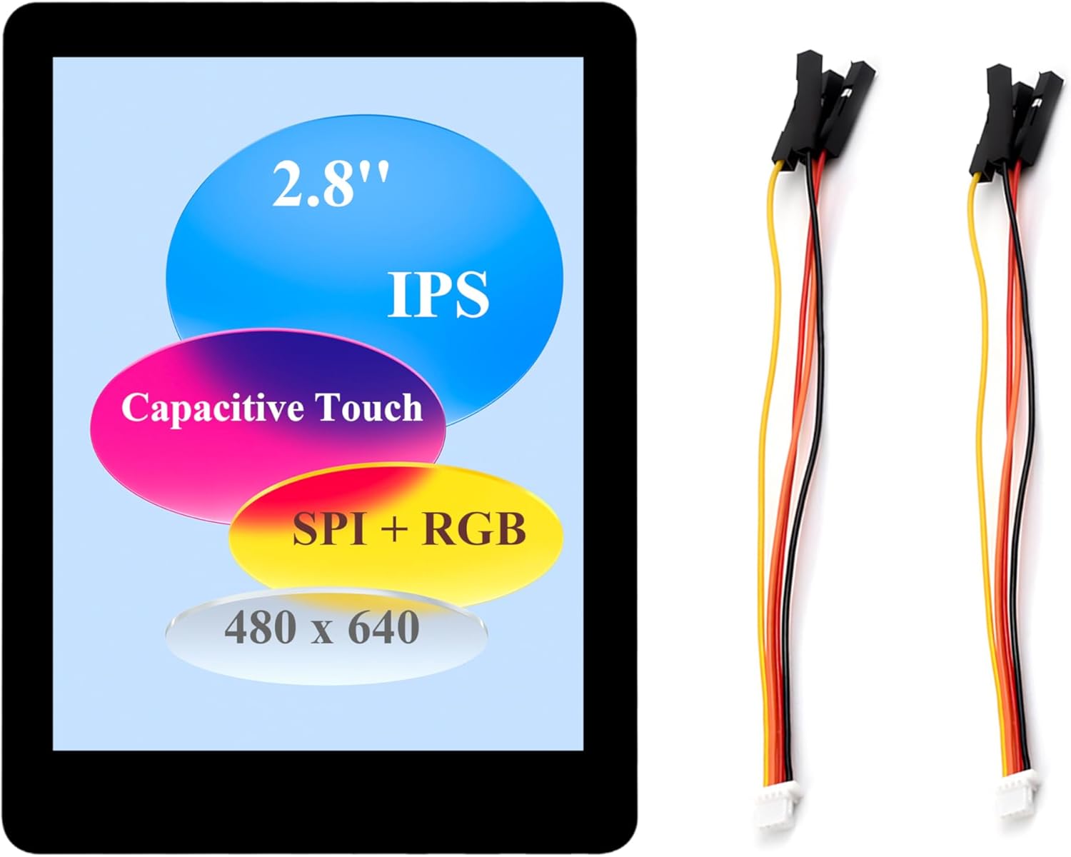 ESP32-S3 2.8inch Capacitive Display Development Board, ESP32 with 2.8inch IPS Touch Screen 480x640 Resolution, 32-bit LX7 Dual-Core Processor, SPI + RGB Interface, Supports WiFi & Bluetooth