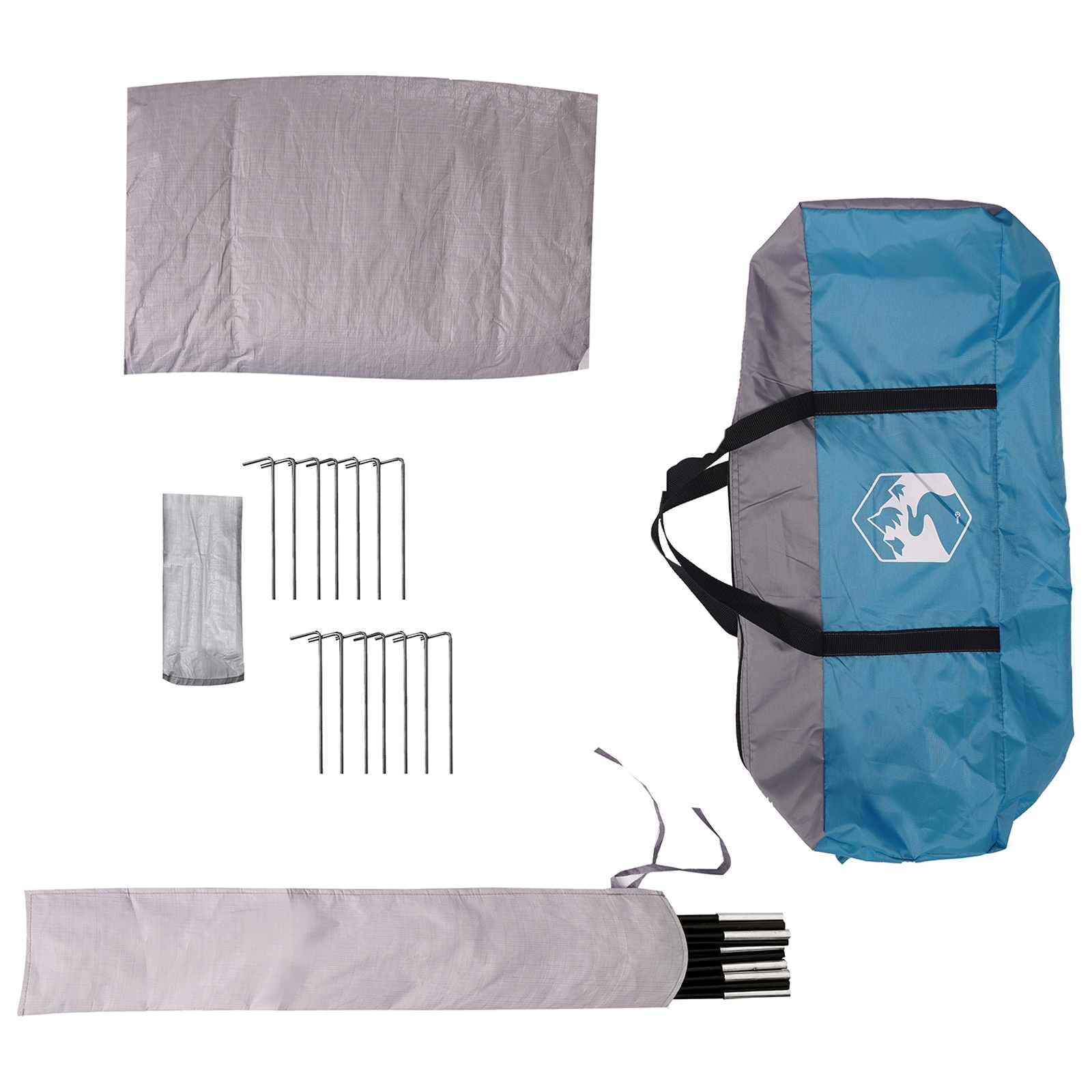 vidaXL Tipi tienda de campaña impermeable para 3 personas, azul, moderna Tipi, resistente al agua para 3 personas, para exteriores, accesorio funcional para acampar con ventana, fácil instalación