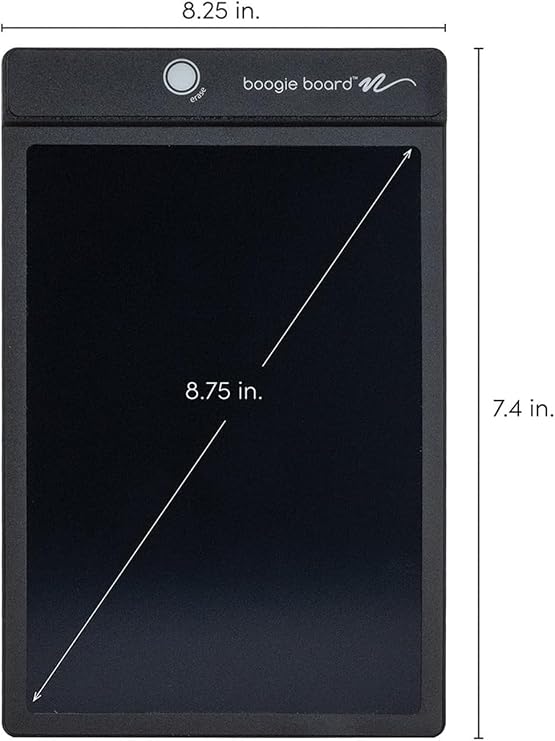 Boogie Board Basics لوحة الكتابة القابلة لإعادة الاستخدام - قرص الرسم الرقمي ، لوحة الكتابة LCD مع مسح فوري ، يتضمن قلم Stylus