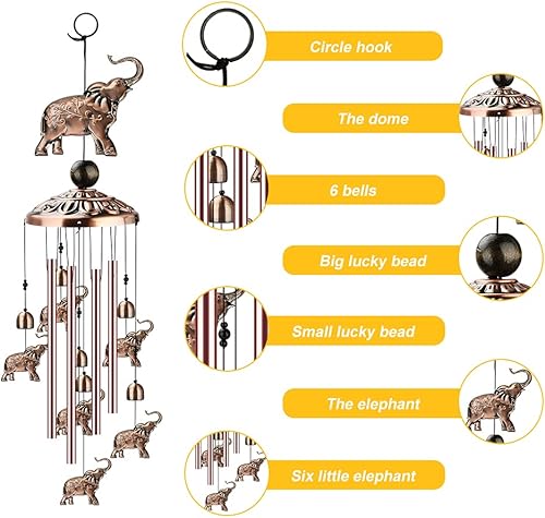 Miniatura 2 de Ideashop Campanillas de viento para exteriores, decoración conmemorativa de campanillas de viento para exteriores, jardín, patio, para mujeres,