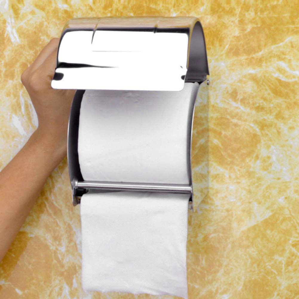 Soporte de Papel higiénico de Acero Inoxidable Cubierta de Papel de Montaje de Pared Cat Cat Cat Portes para el Tejido para el Tejido del baño con Cubierta