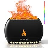 Pluwel Colorful Flame Diffuser Essential Oil Diffuser, 350ML Air Humidifier for Large Room Aroma Diffuser for Home with Adjustable Mist, Night Light, Timer Off and Waterless Auto Shut-Off
