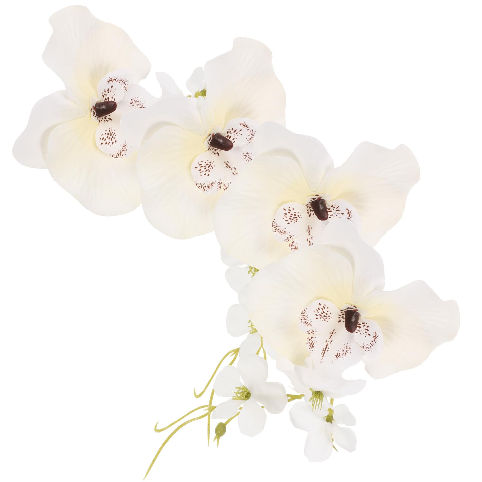 Rond de Serviette Fleur Élégant 4 Pièces en Soie Décoratif Blanc