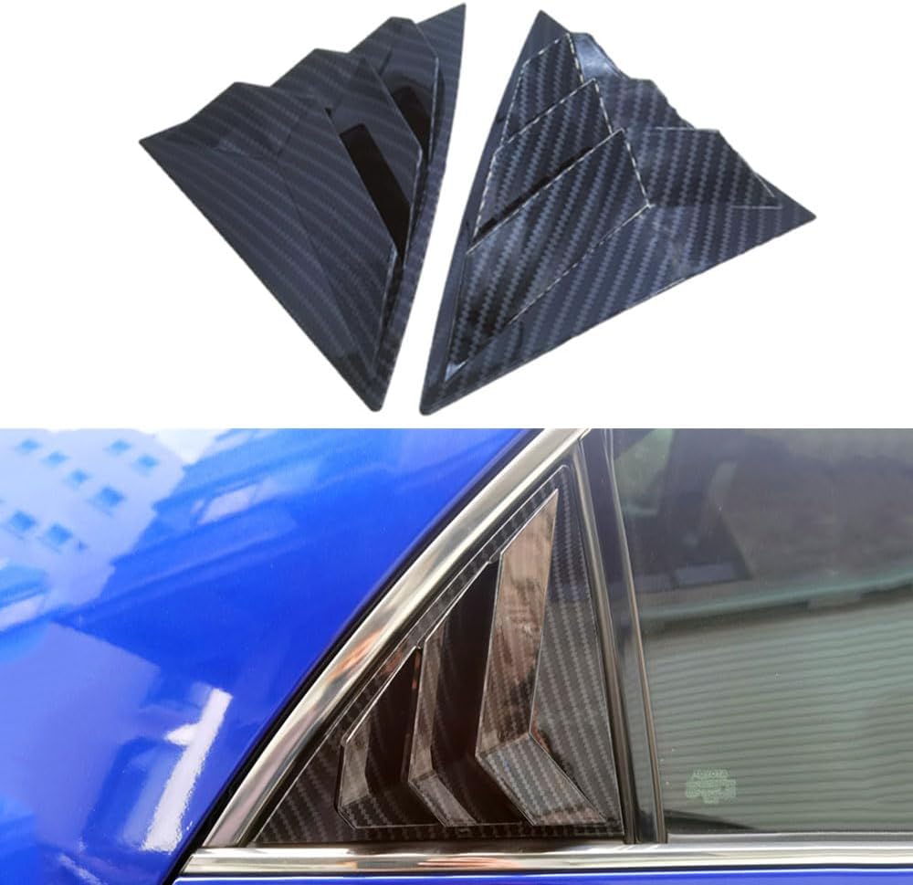 BOYOUS 2PCS ABS Material Compatible For Toyota 2009-2013 Corolla Car Auto Exterior Sport Style Side Air Vent Scoop Cover Accessories Rear Side Window Louvers (Carbon Fiber)