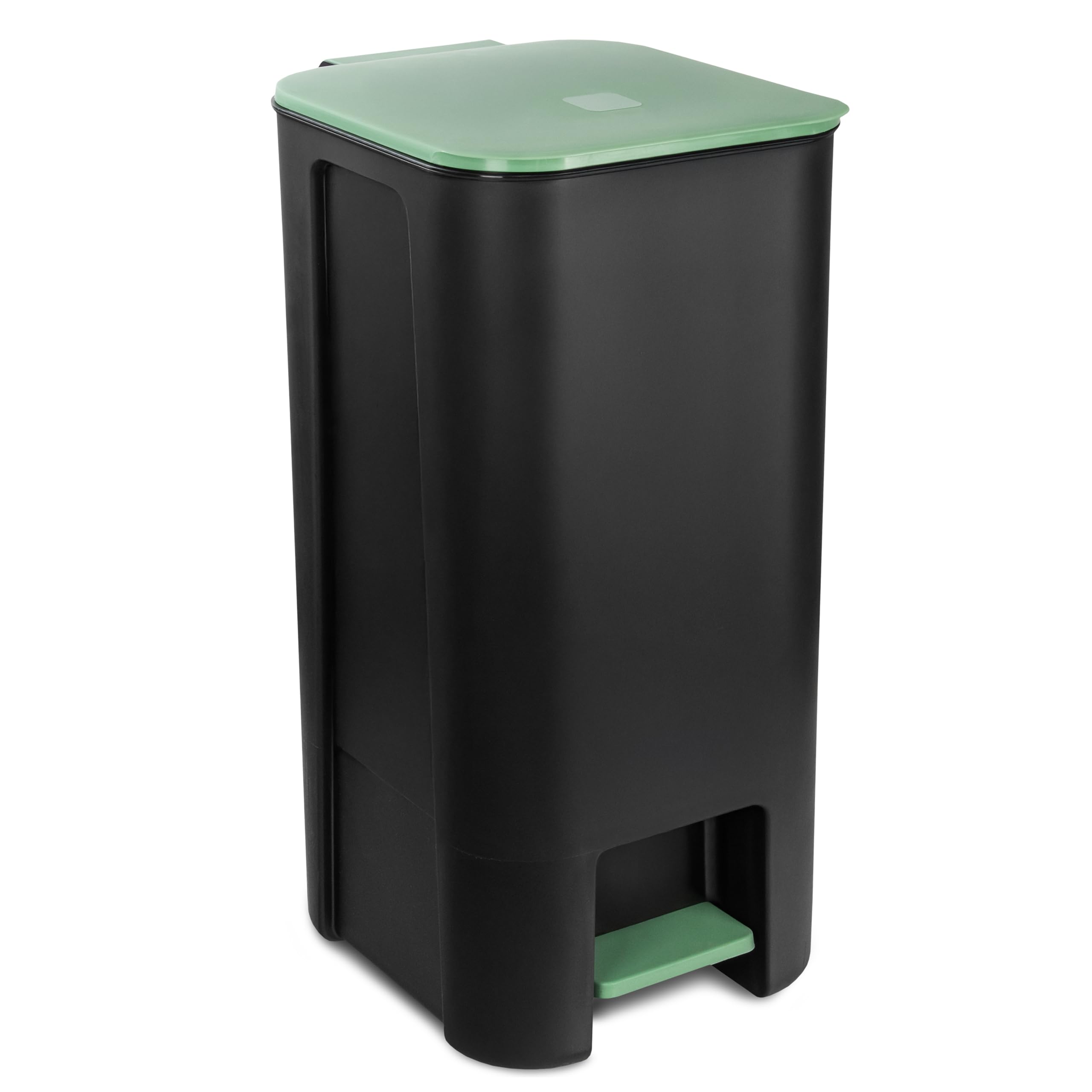 Treteimer Set 3x 40L, Tretmülleimer mit Pedal, Gelb, Grün, Blau Mülleimer, Mülltrennsystem für Papier, Kunststoff und Glas, Küchenmülleimer Recycling, mit Farbdeckel, Küche