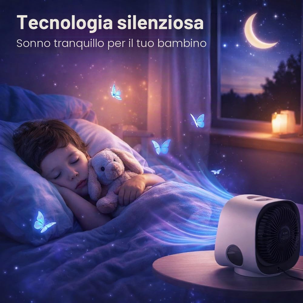 AiraBreeze™ Mini condizionatore d'aria raffreddatore d'aria ventilatore portatile camera da letto silenzioso