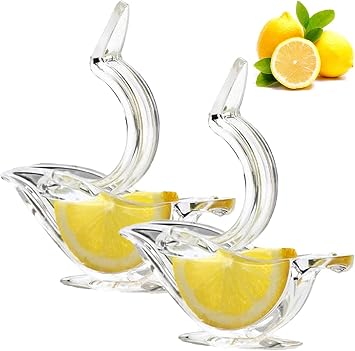 Lemon Lime Squeezer 2Pcs Manual Lemon Citrus Juicer Acrylic Bird Shaped Pomegranate Squeezer for Home Kitchen Bar, Transparent