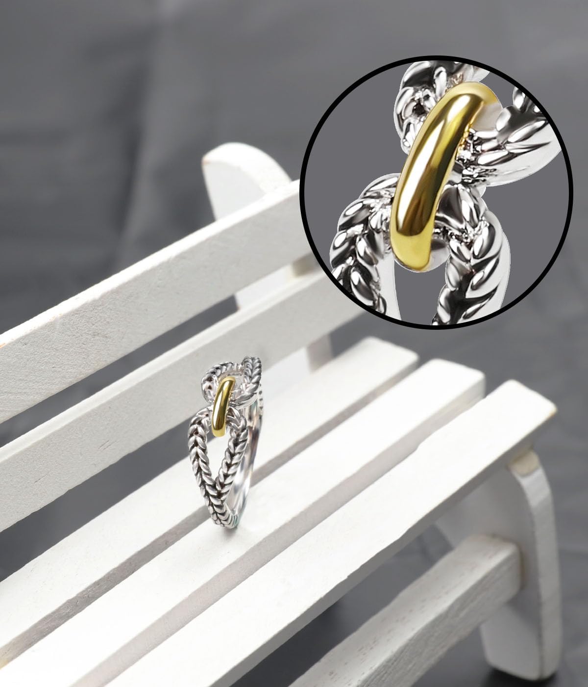 Designer Inspired Two Tone Crossover Band Ring Fashion Twisted Eternity Cable Rings for Women Gift - Image 4